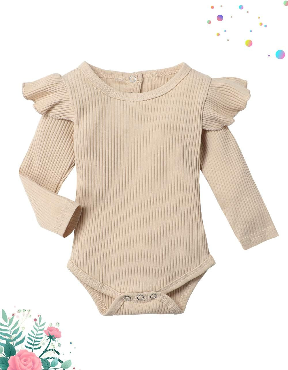 Baby Girls Clothes Cute Baby Clothes Girls Romper + Pant 3Pcs Winter Outfit Newborn Light Brown