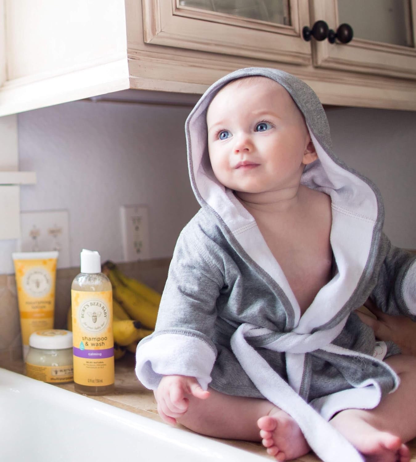 - Bathrobe, Infant Hooded Robe, Absorbent Knit Terry, 100% Organic Cotton, 0-9 Months (Heather Grey)