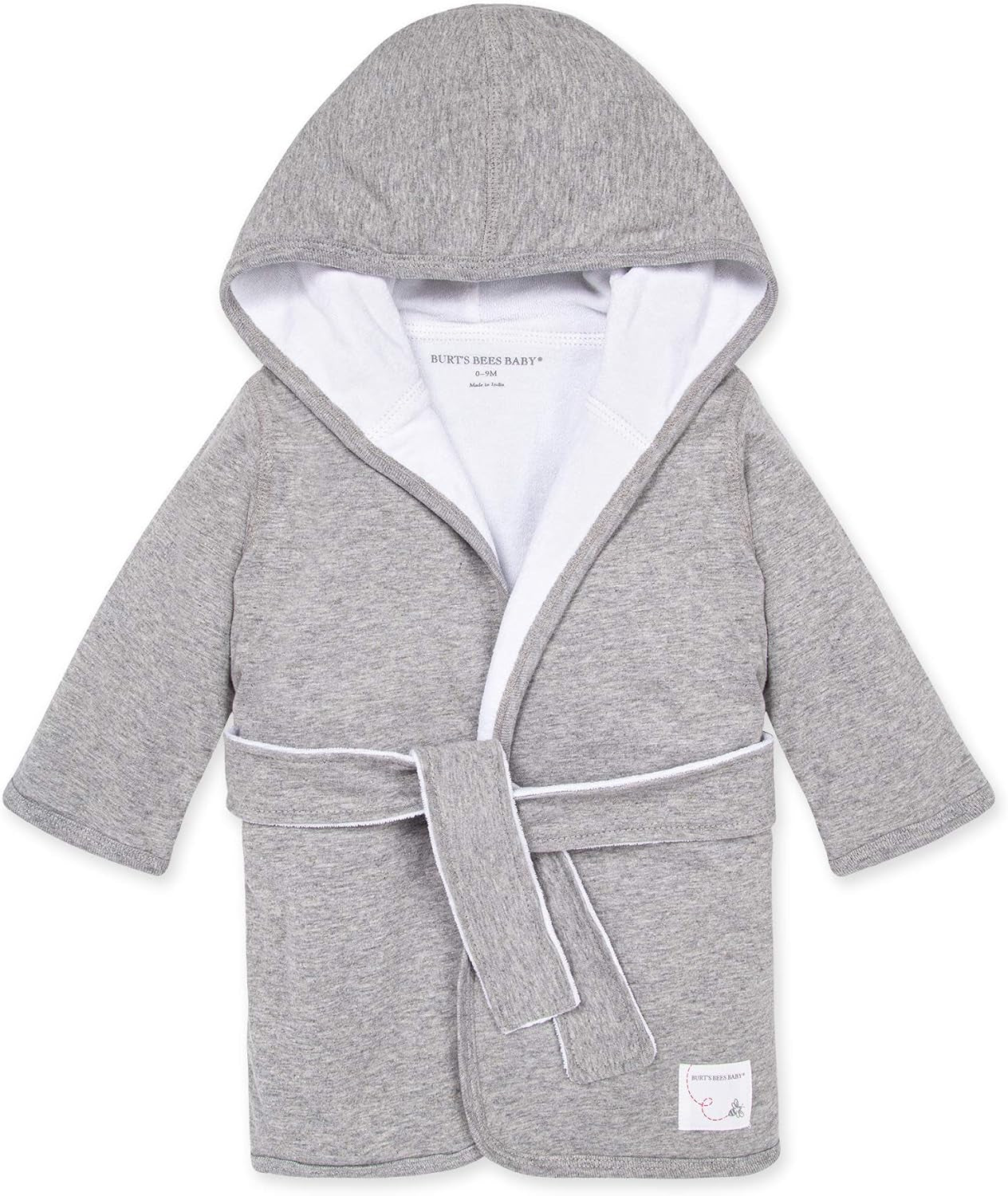 - Bathrobe, Infant Hooded Robe, Absorbent Knit Terry, 100% Organic Cotton, 0-9 Months (Heather Grey)