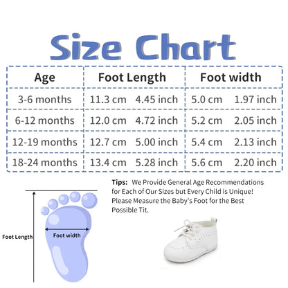 Baby Boys Girls Shoes Infant Oxford Dress Shoe Loafers Brogue Flats for First Steps Walkers 0-24M