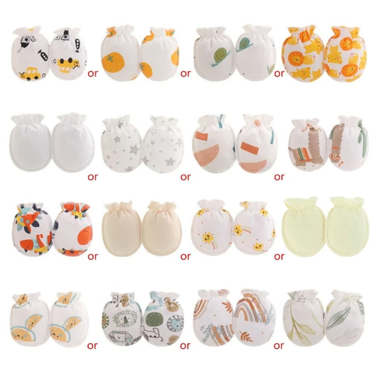 5Pairs 0-3Month Newborn Baby Anti-Scratch Gloves Infant Boy Girl Unisex Mittens Baby Accessories