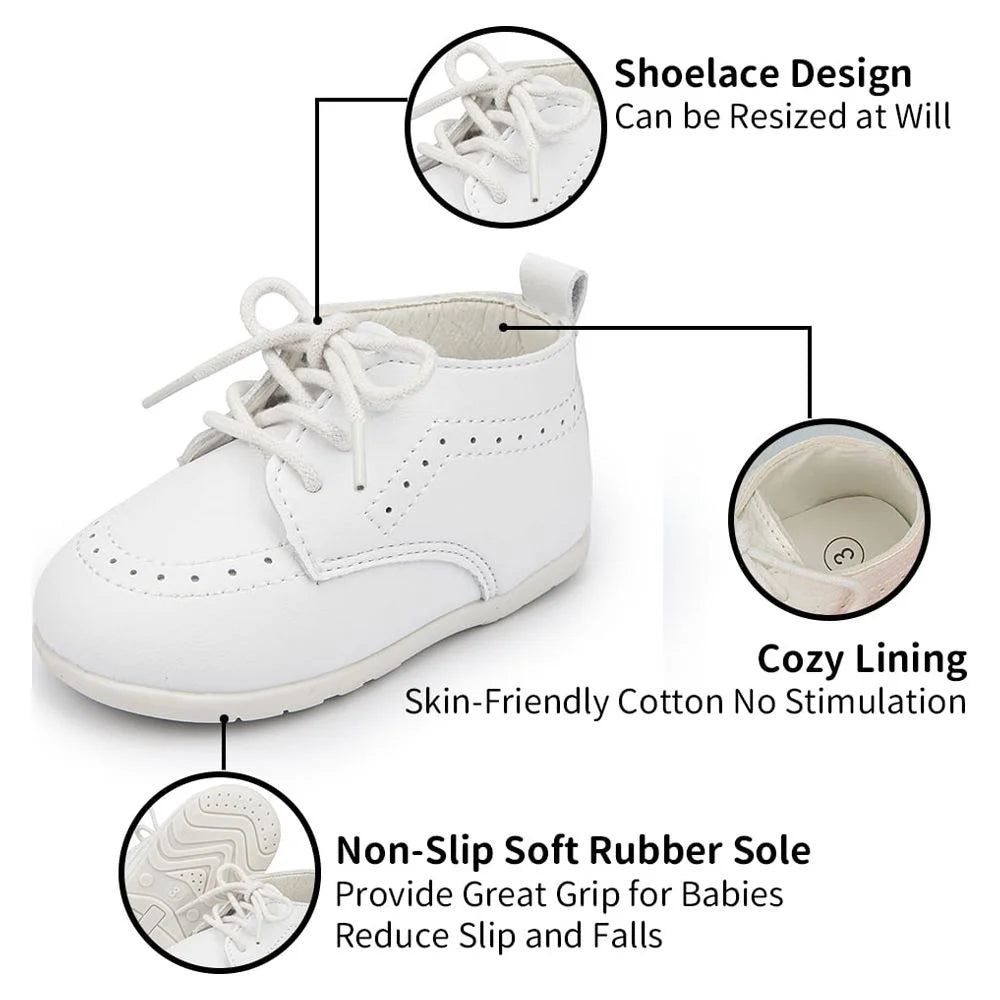 Baby Boys Girls Shoes Infant Oxford Dress Shoe Loafers Brogue Flats for First Steps Walkers 0-24M