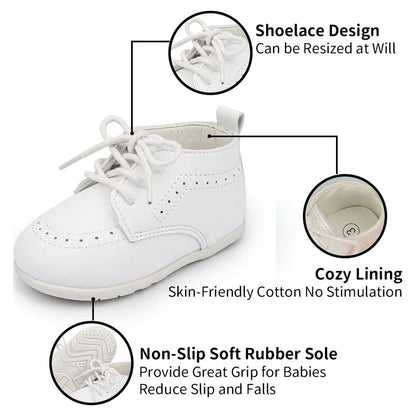 Baby Boys Girls Shoes Infant Oxford Dress Shoe Loafers Brogue Flats for First Steps Walkers 0-24M